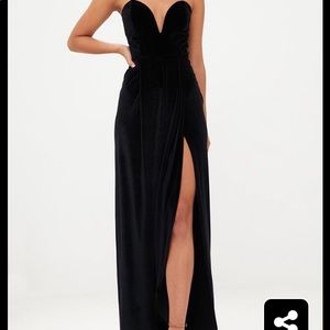 Velvet Gown with High Split